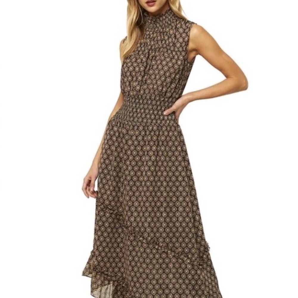 Misa Los Angeles Black and Brown High Low Dress- NWOT - Picture 1 of 8